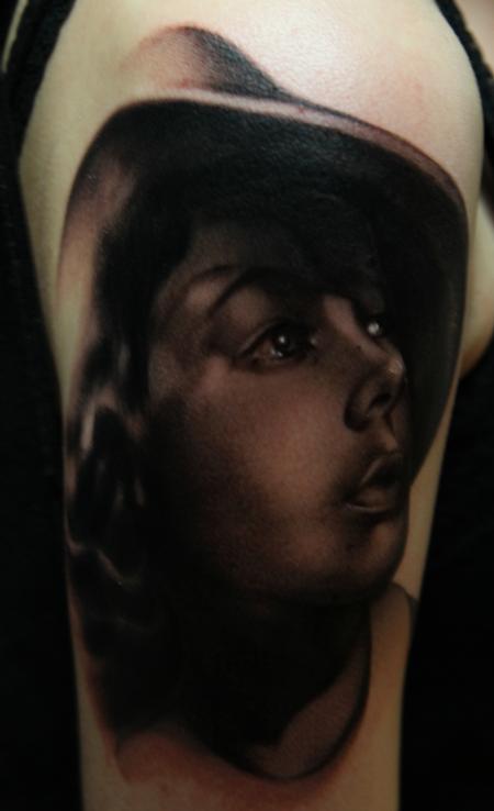 Mike Demasi - Casablanca Movie Black and Gray Portrait Tattoo